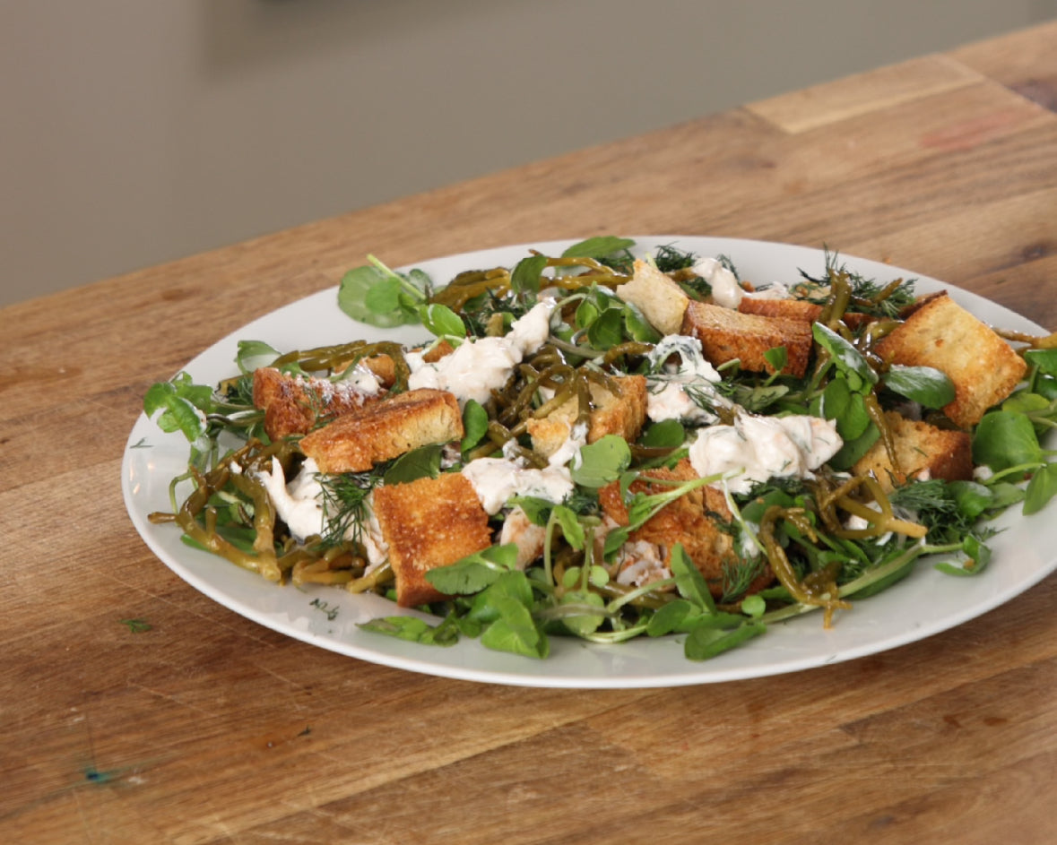 Pickled Samphire and Crab Salad