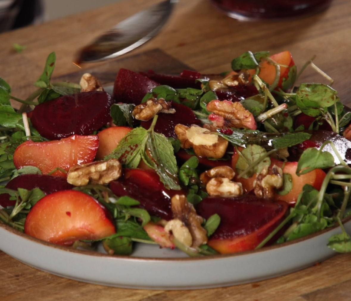 Beetroot, Plum and Walnut Salad