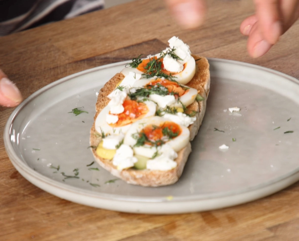 Pickled Egg on Toast with Feta