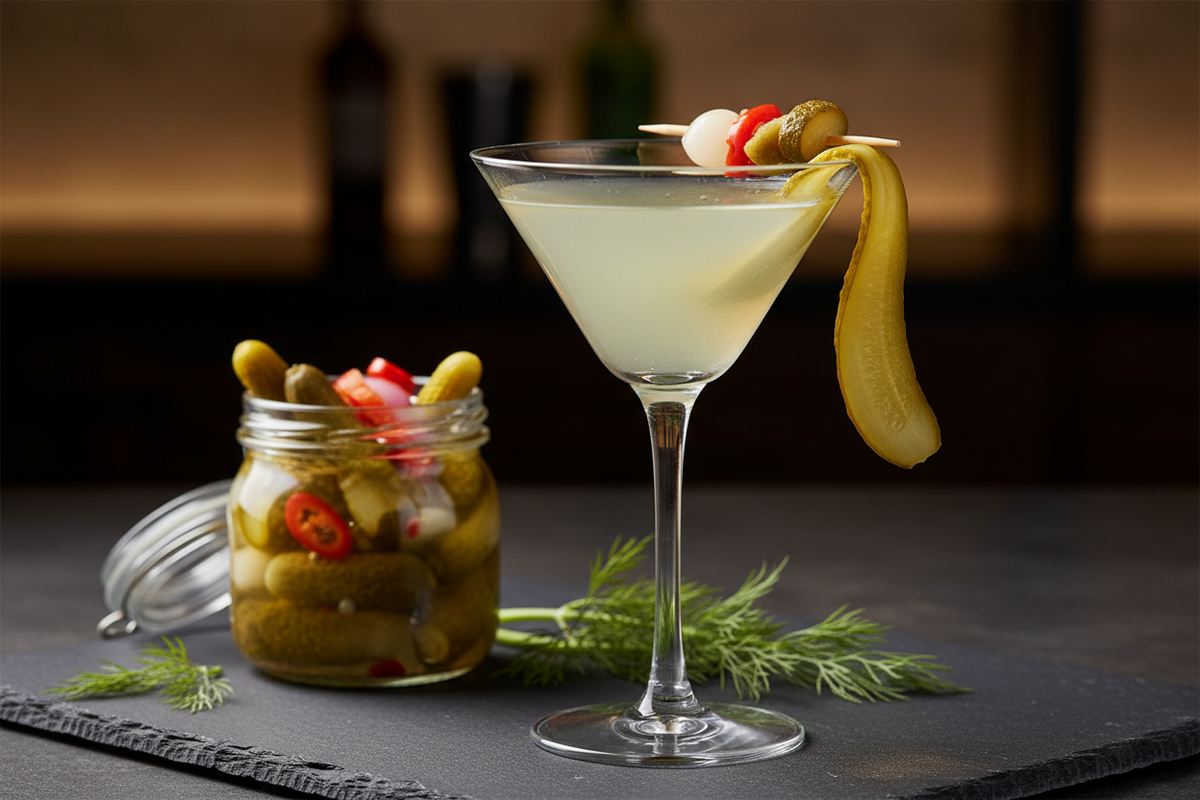 Pickle-Garnished Cocktails to Make at Home