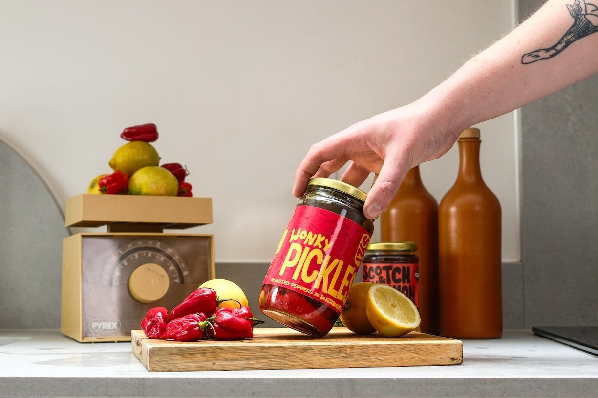 Wonky Pickles - Scotch Bonnet & Lemon Roasted Peppers (400g)